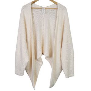 Sadie & Sage Knit Open Cardigan Drop Shoulder Cream L